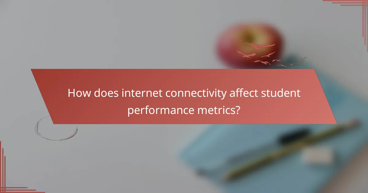 How does internet connectivity affect student performance metrics?