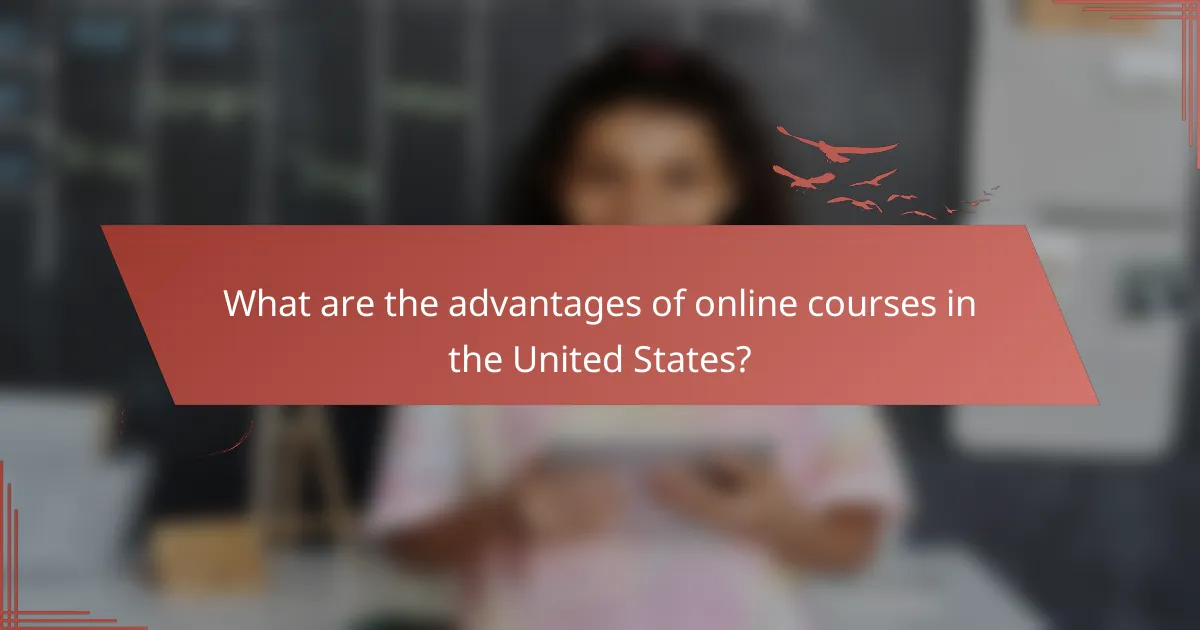 What are the advantages of online courses in the United States?