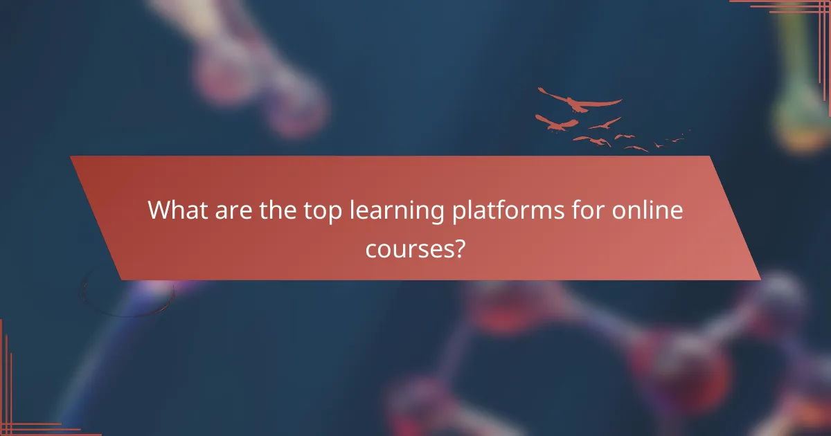 What are the top learning platforms for online courses?