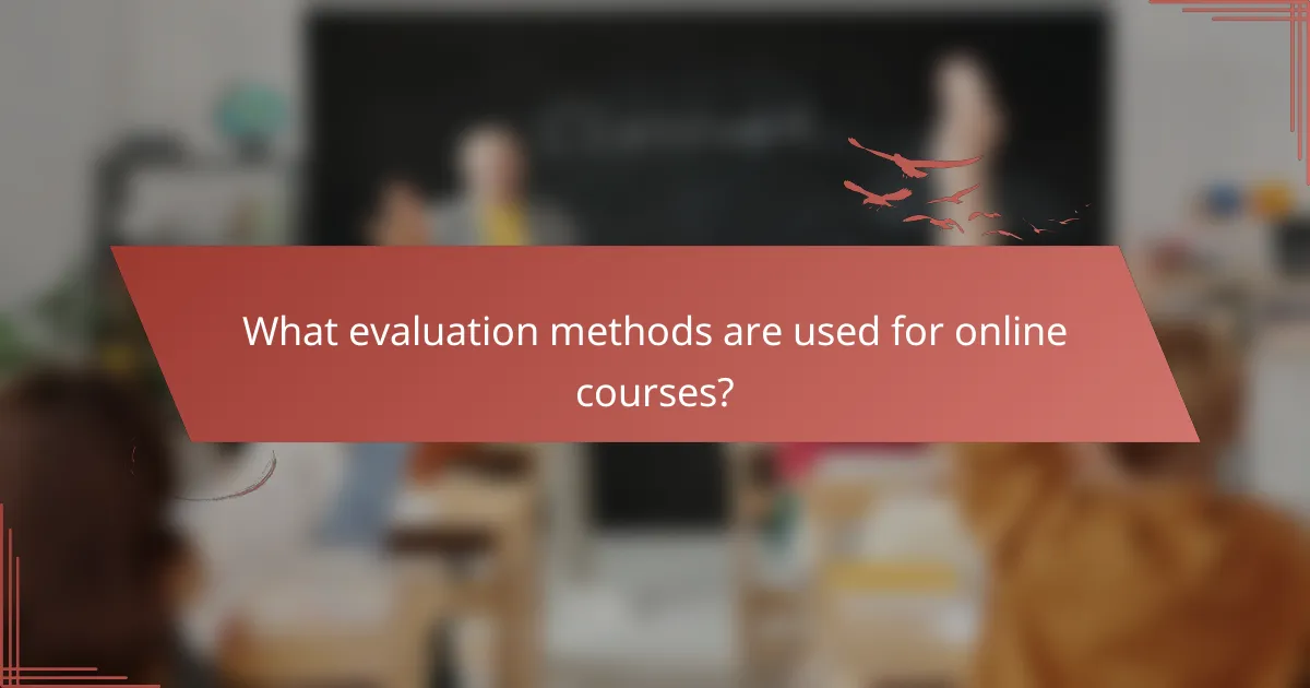 What evaluation methods are used for online courses?