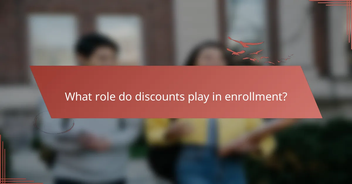 What role do discounts play in enrollment?