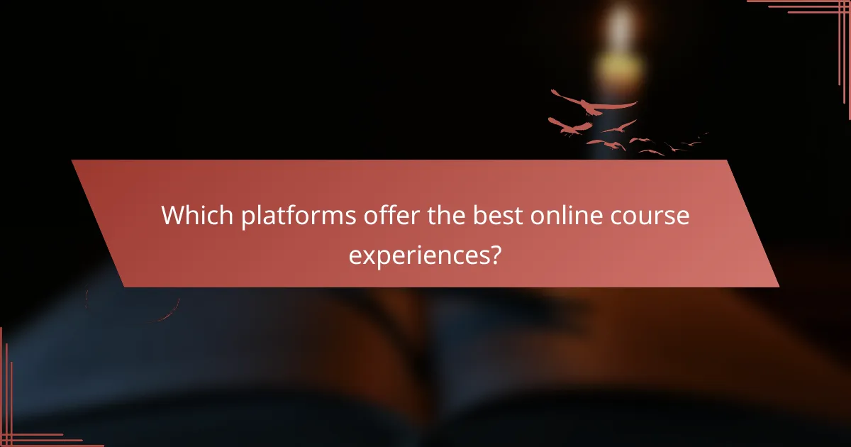 Which platforms offer the best online course experiences?